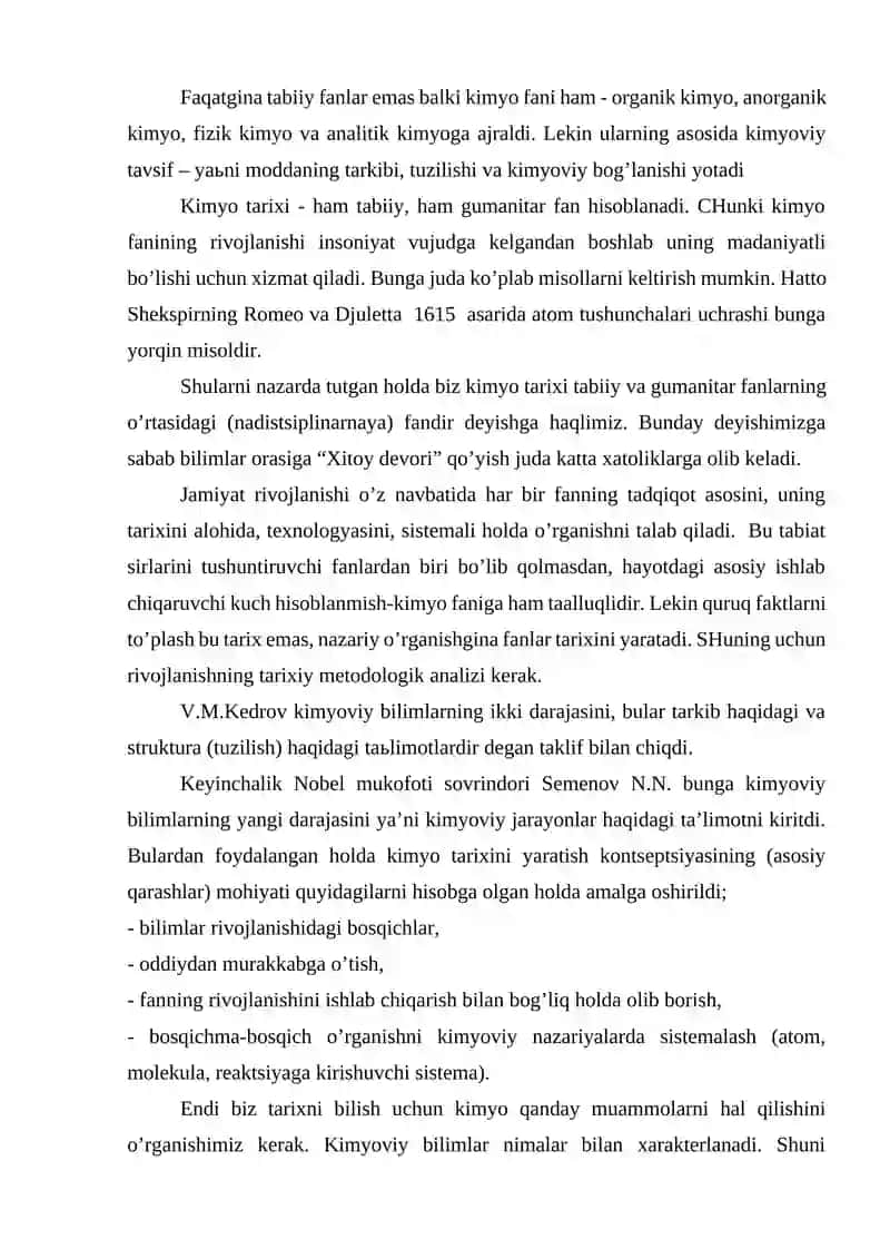 Kimyo fanining tarixiy rivojlanishi 3