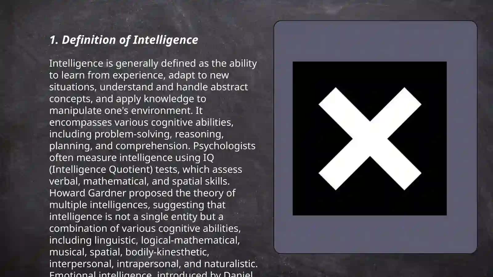 Learning and intelligence 3