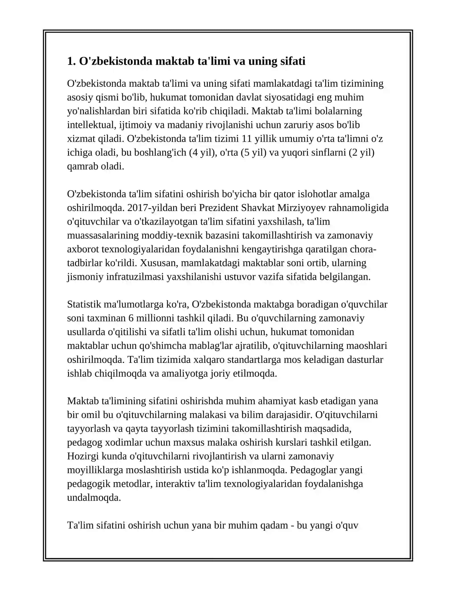 ПОДГОТОВКА УСТНОГО СООБЩЕНИЯ «ОБРАЗОВАНИЕ В УЗБЕКИСТАНЕ», «ПРОБЛЕМЫ СОВРЕМЕННОГО МИРА», «ВАЖНОСТЬ ИЗУЧЕНИЯ ЯЗЫКОВ» 3