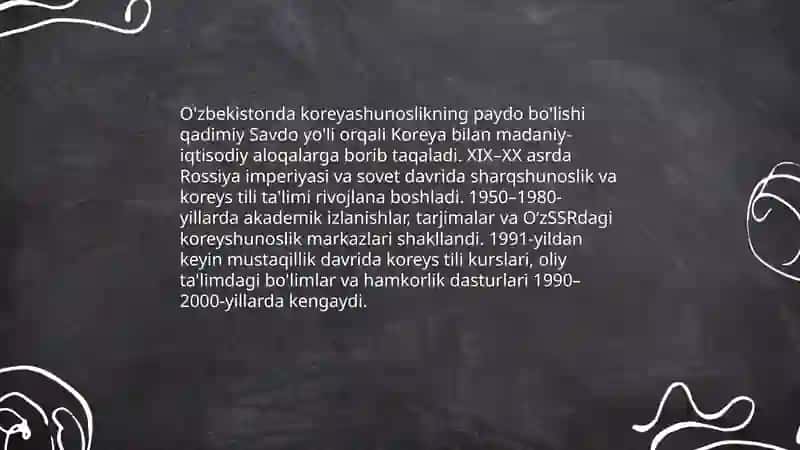 O'zbekistonda koreyashunoslikning paydo bo'lishi va rivojlanishi 3