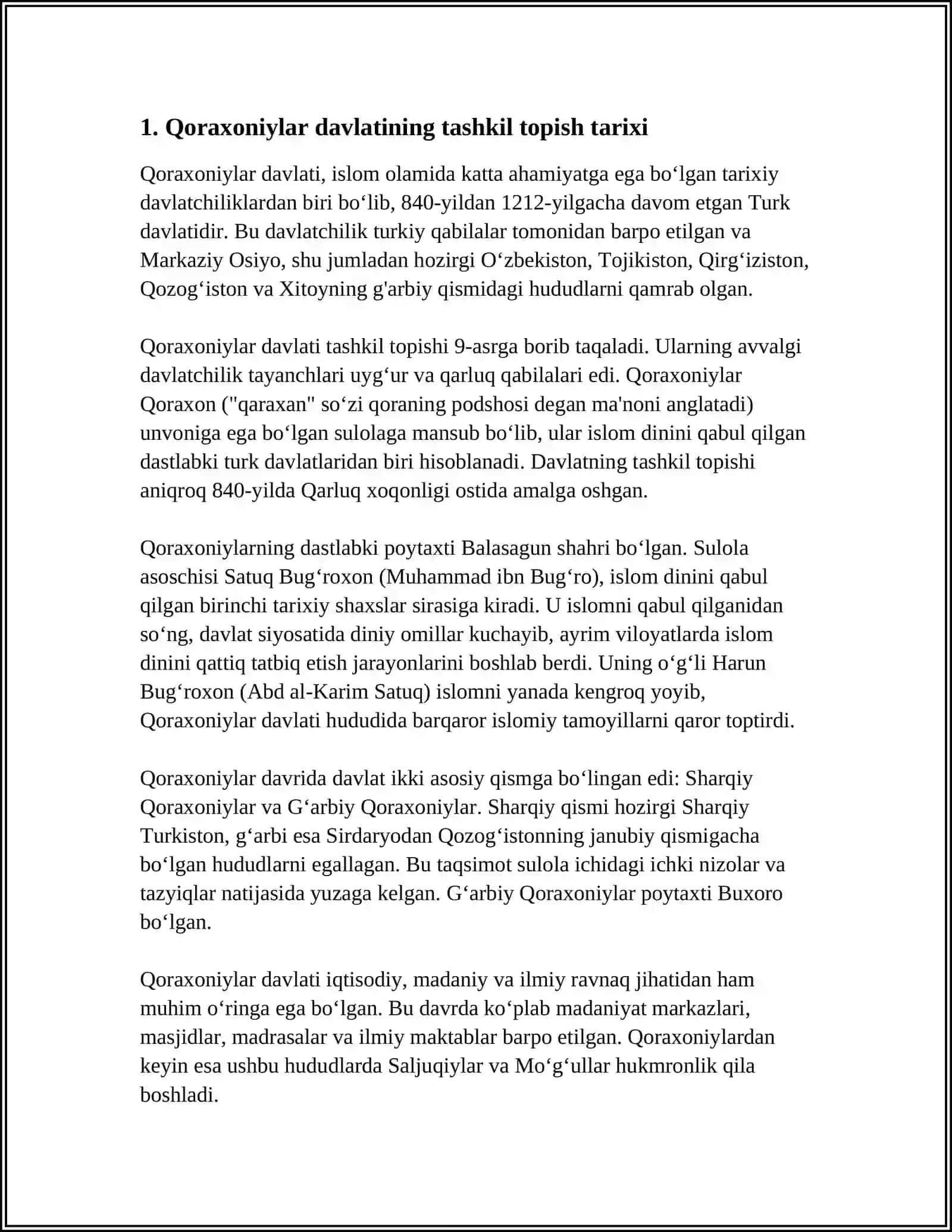 QORAXONIYLAR DAVLATINING TASHKIL TOPISHI VA TARIXIY GEOGRAFIYASIGA TAVSIF 3