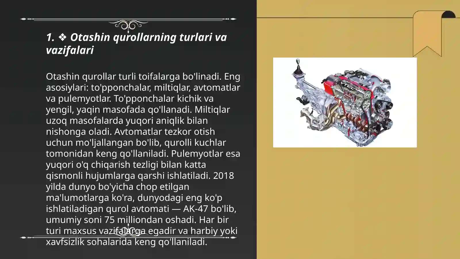 Óq otar qurollarning vazifasi, tuzilishi ishlash tamoyili va jangavor xususiyatlari 3