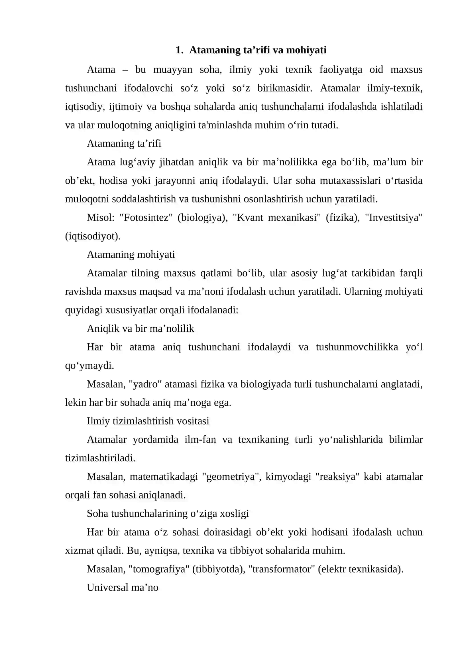 ATAMA HAQIDA TUSHUNCHA 3