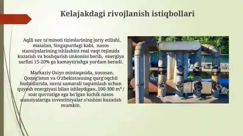 Suv uzatish tarmog'ida uzatiladigan nasos shaxobchasi 3