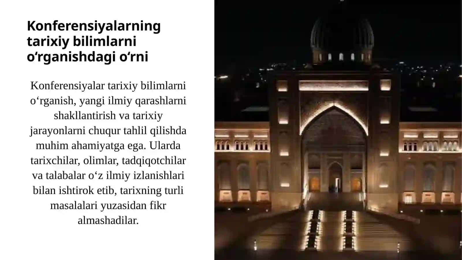 Konferensiyalarnitarixiybilimlarnio'rganishdagio'rnimavzusidagi MUSTAQIL TA’LIMI 3