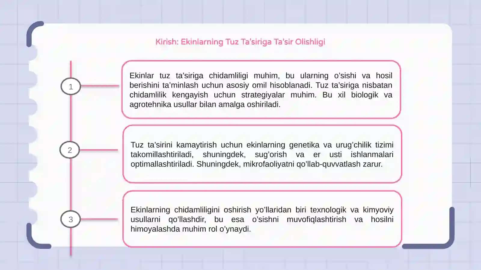 Ekinlarning Tuz Ta’siriga Chidamliligi va Ularini Chidamliligini Oshirish Yo‘llari 3