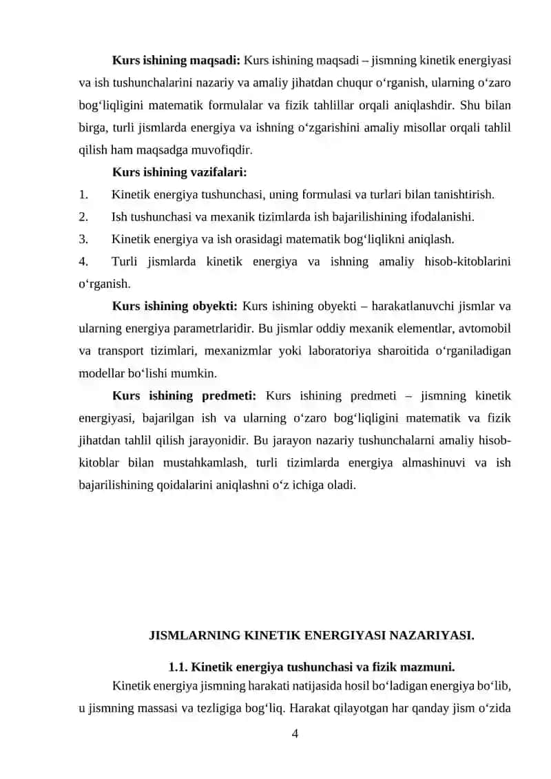 MEXANIK HARAKATDA ISH VA KINETIK ENERGIYA TEOREMASI ASOSIDA TIZIM ENERGIYASINI HISOBLASH 3