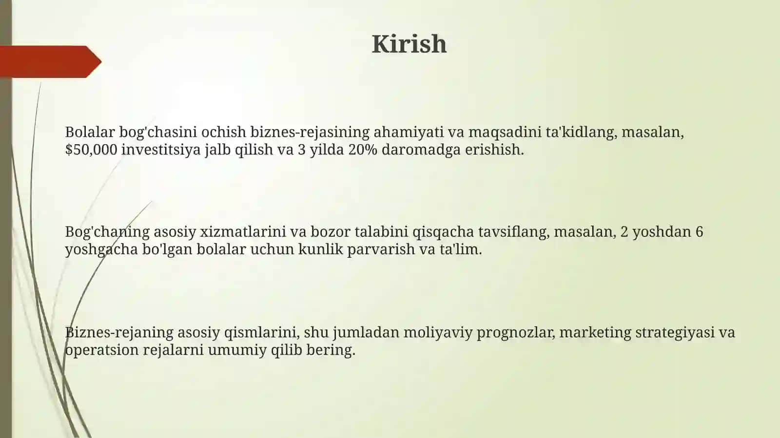 Biznes-reja tayyorlash 3