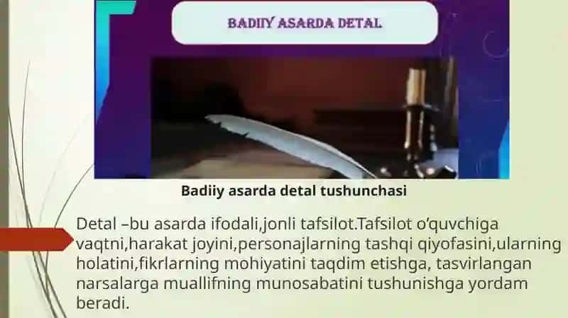 Badiiy asarda detal 3