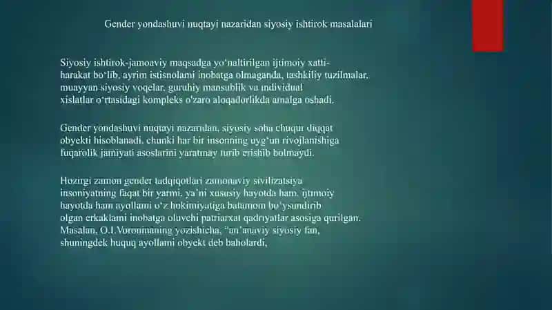 Gender tengligi 3