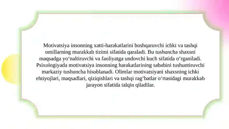 Motivatsiyaning psixofiziologik mexanizmlari 3