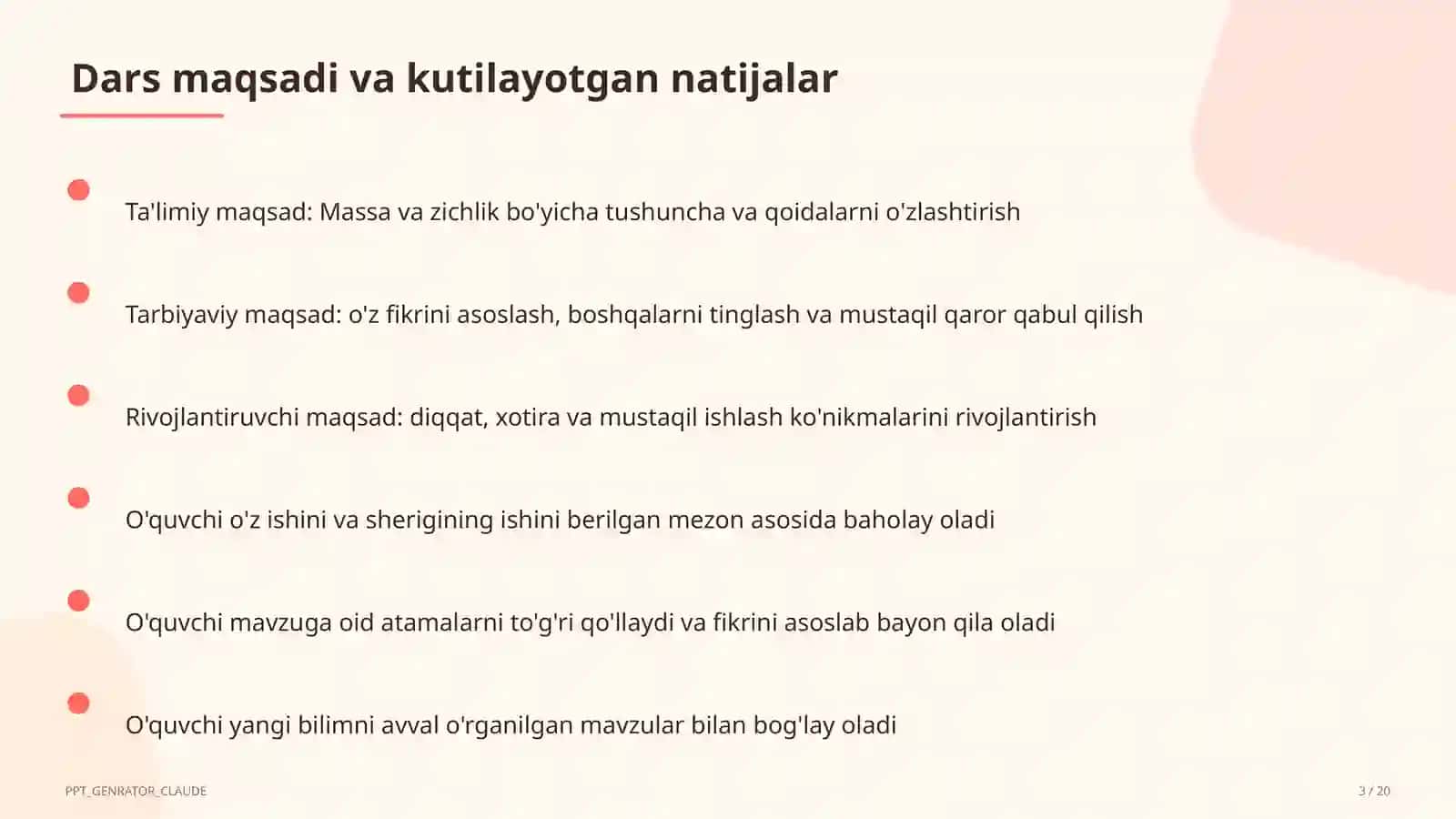Massa va zichlik (6-sinf) 3