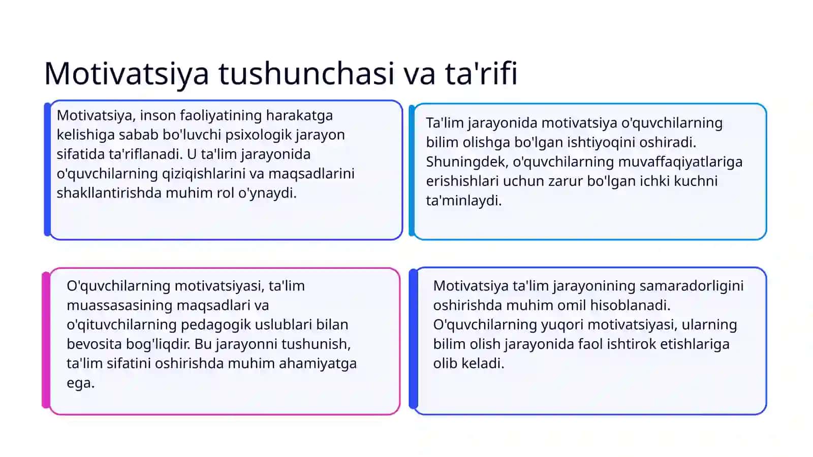 Ta’lim jarayonida motivatsiya va uning turlari 3