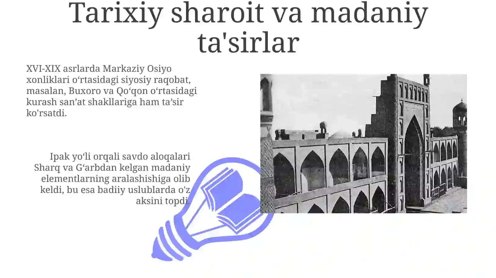 XVI -XIX ASRDA MARKAZIY OSIYO XALQLARSANATI 3