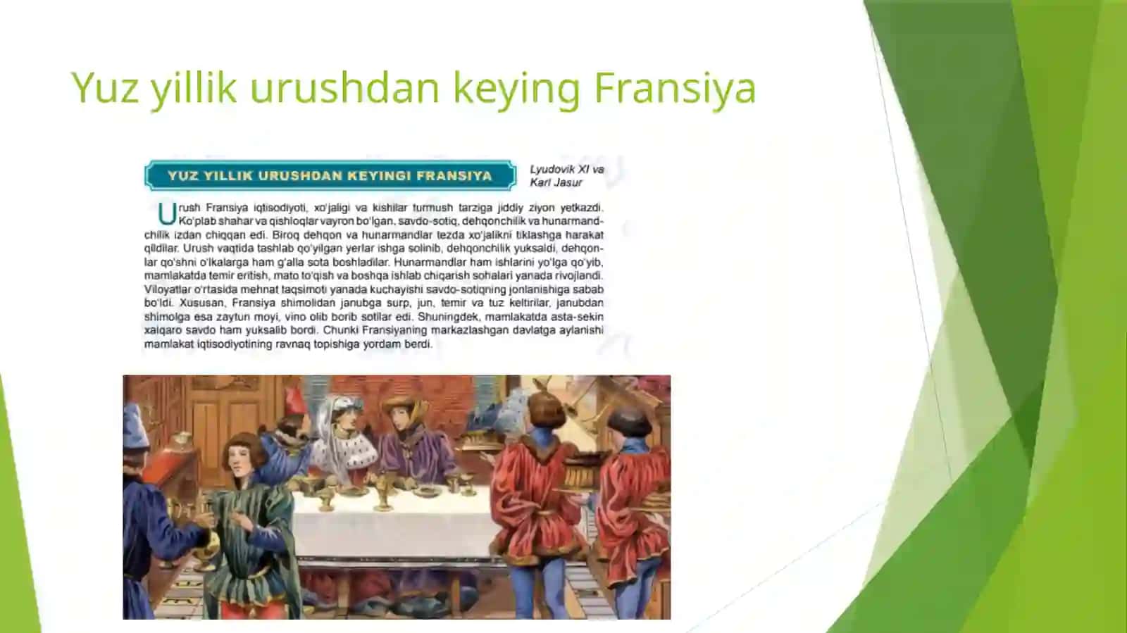Fransiyani birlashtirish uning tugallanishi va natijalari 3