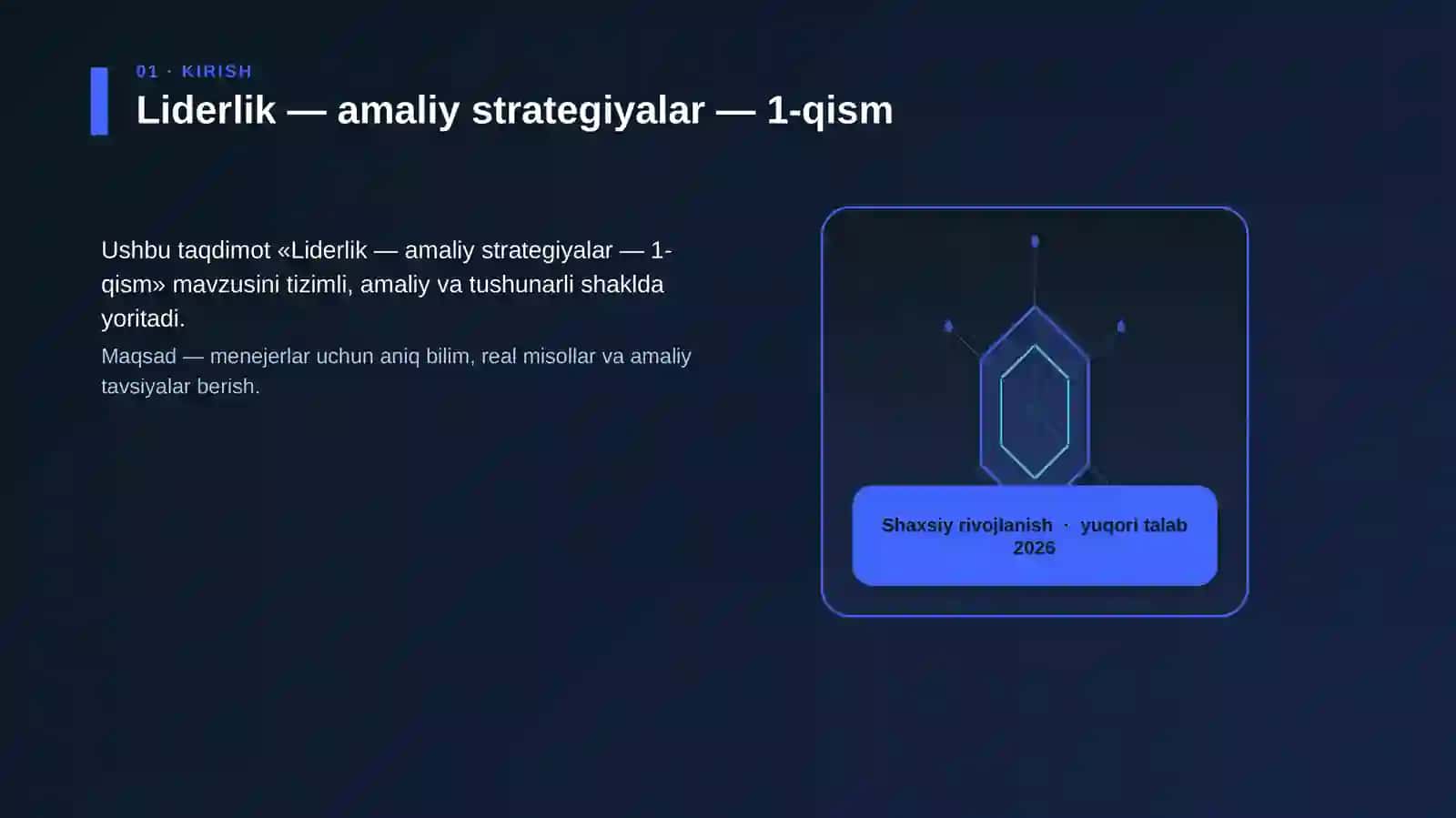 Liderlik — amaliy strategiyalar — 1-qism 3