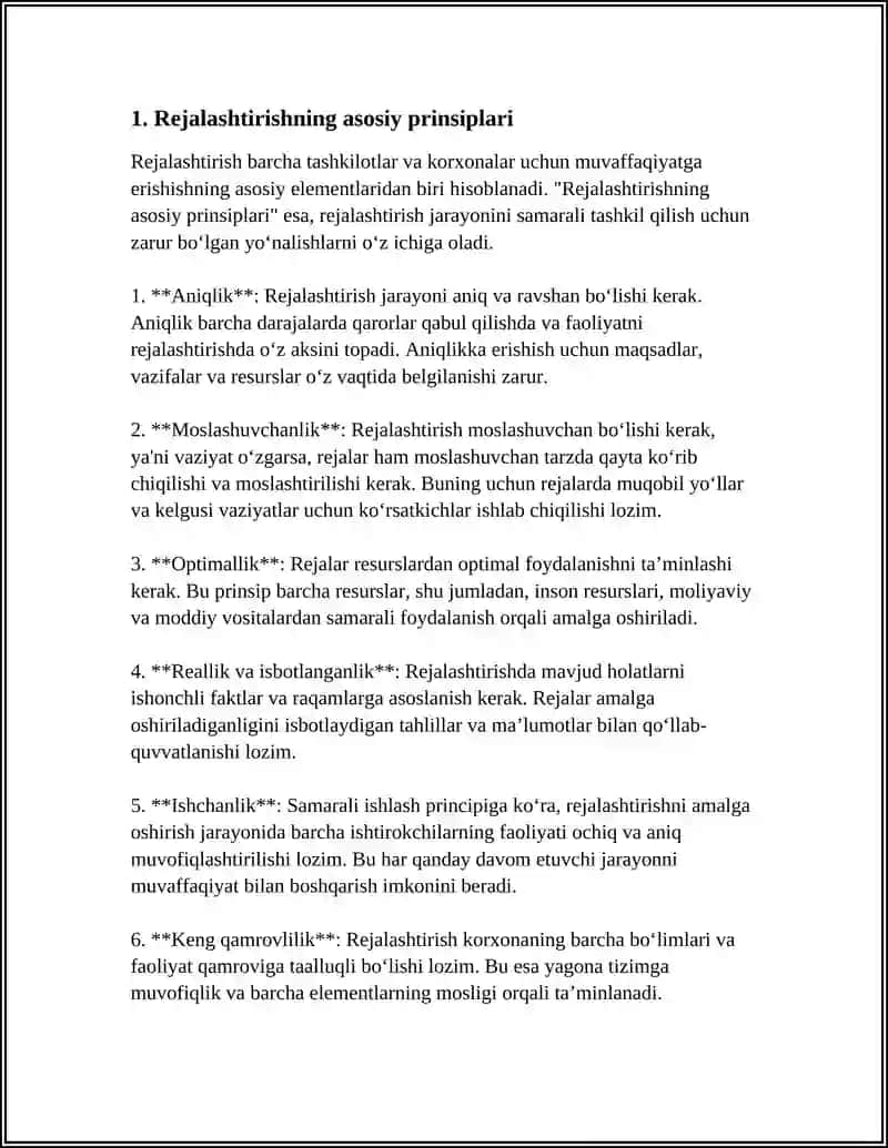 REJALASHTIRISH PRINSIPLARI, USULLARI VA KO'RSATGICHLARI 3