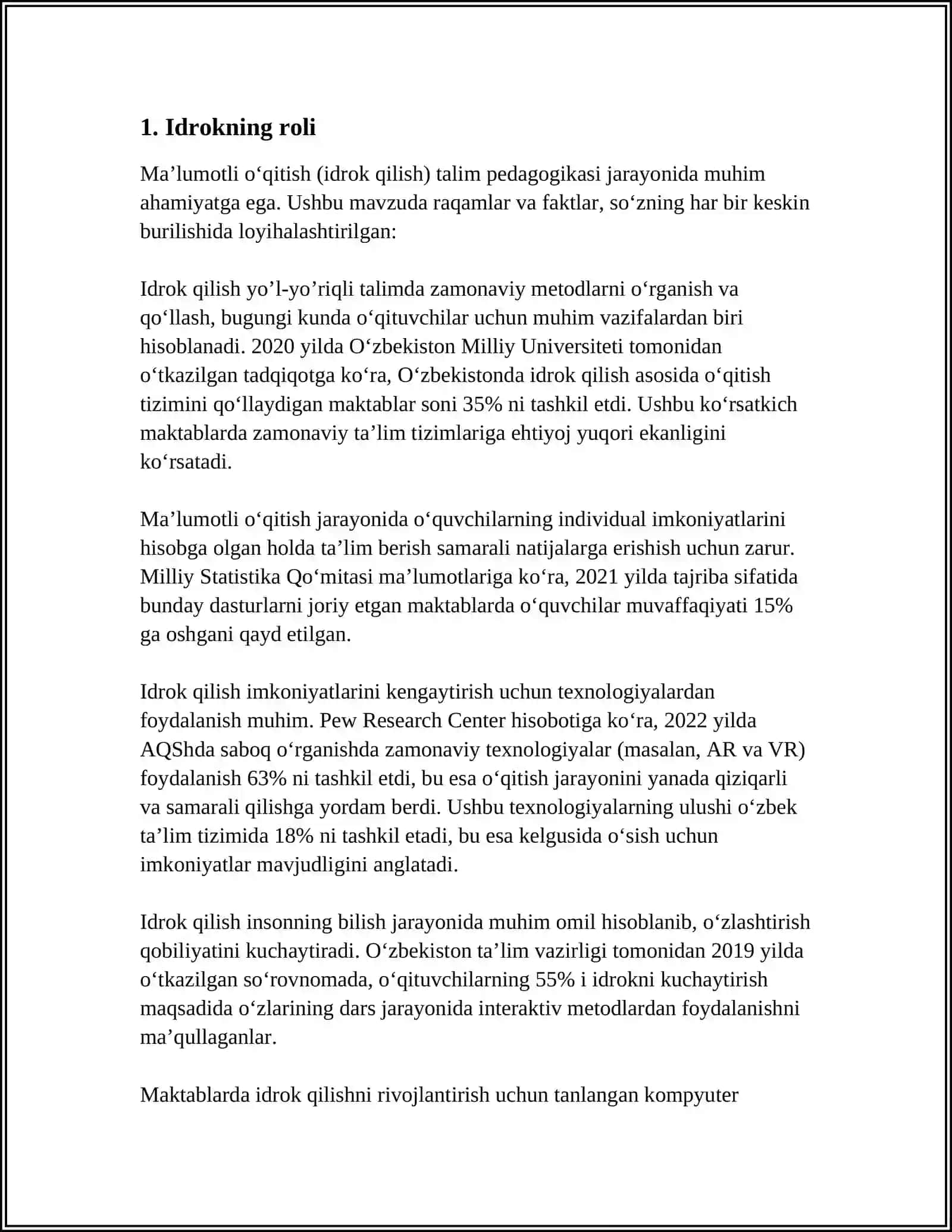 O‘ZBEKISTON RESPUBLIKASI OLIY TA’LIM FAN VA INNOVATSIYA VAZIRLIGI 3