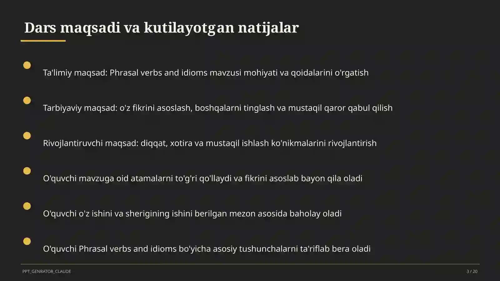 Phrasal verbs and idioms (11-sinf) 3