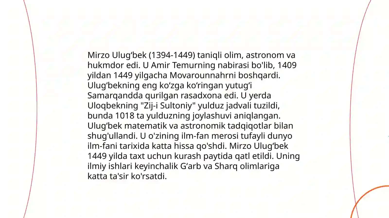 Mirzo Ulugʻbek - davlat arbobi va buyuk olim 3