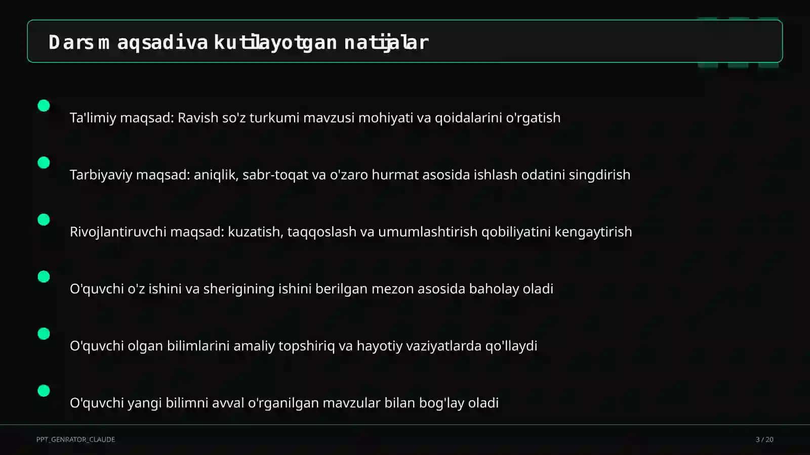 Ravish so'z turkumi (7-sinf) 3