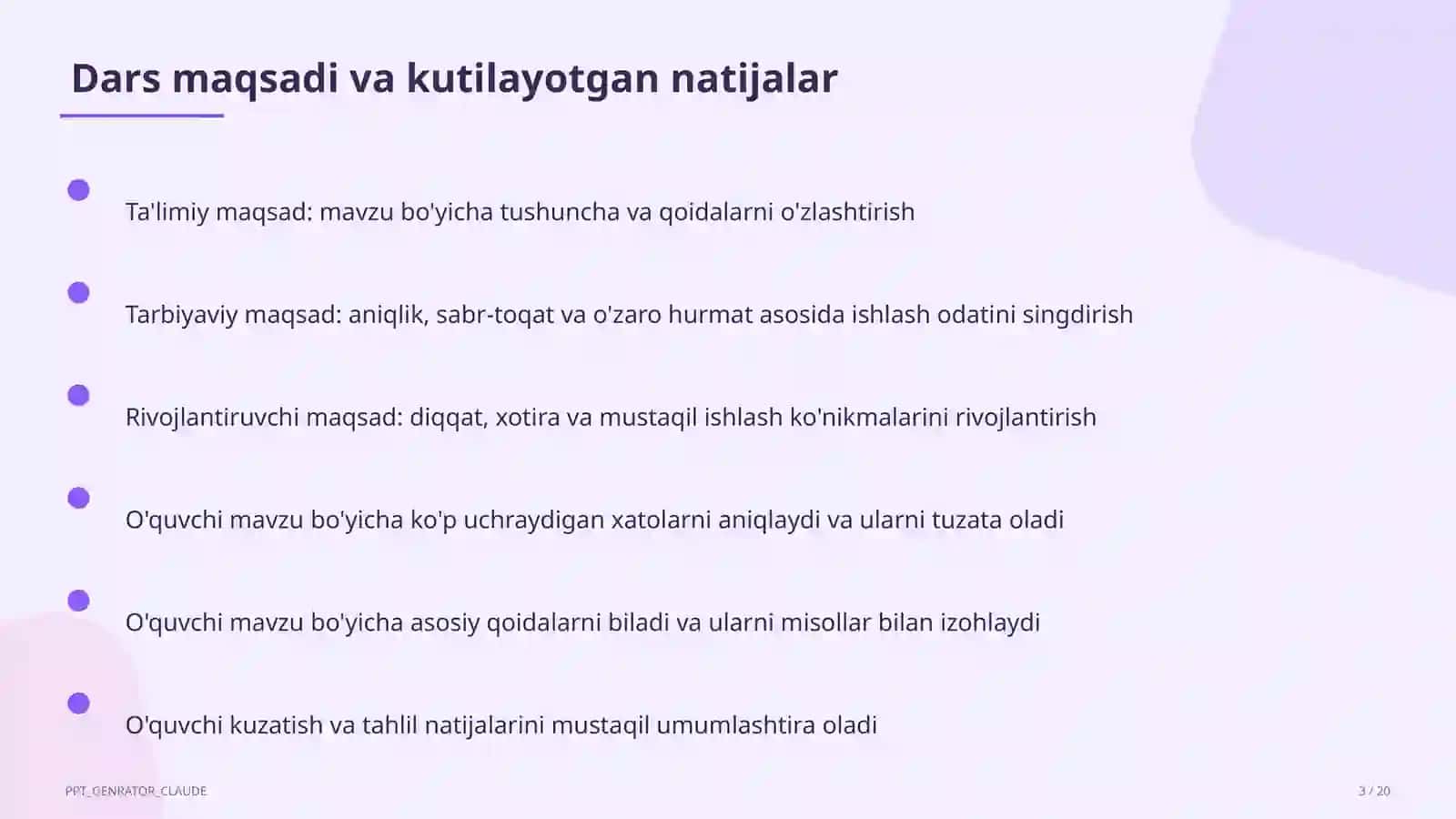 Kombinatorika elementlari: sanash qoidalari (6-sinf) 3
