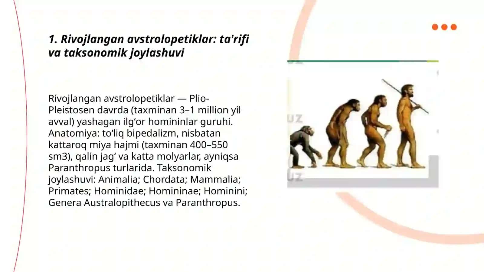 Rivojlangan avstrolopetiklar: ta'rifi va taksonomik joylashuvi 3