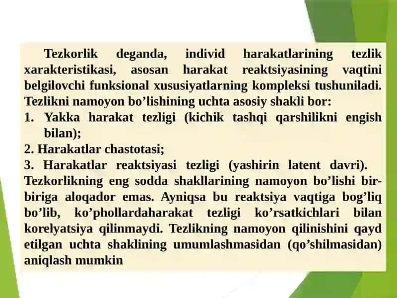 TEZKORLIK VA CHAQQONLIK QOBILIYATINI TARBIYALASH 3
