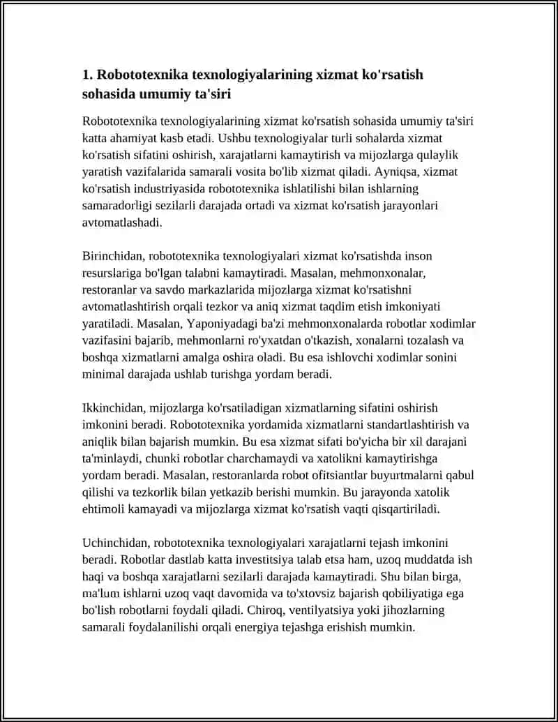 XIZMAT KORSATISH SOHASIDA ROBOTOTEXNIKA TEXNOLOGIYALARINING AHAMIYATI 3