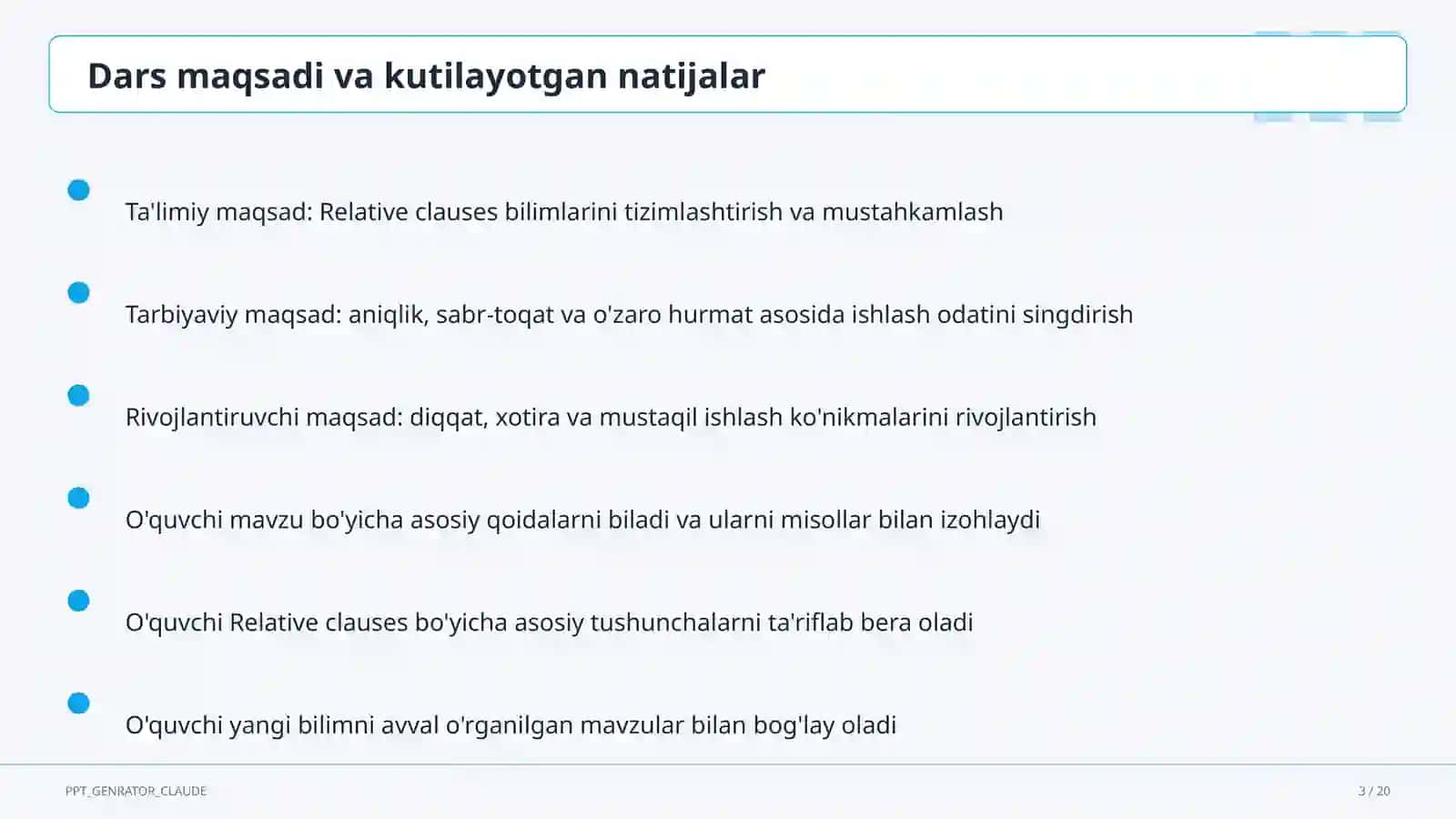 Relative clauses (10-sinf) 3