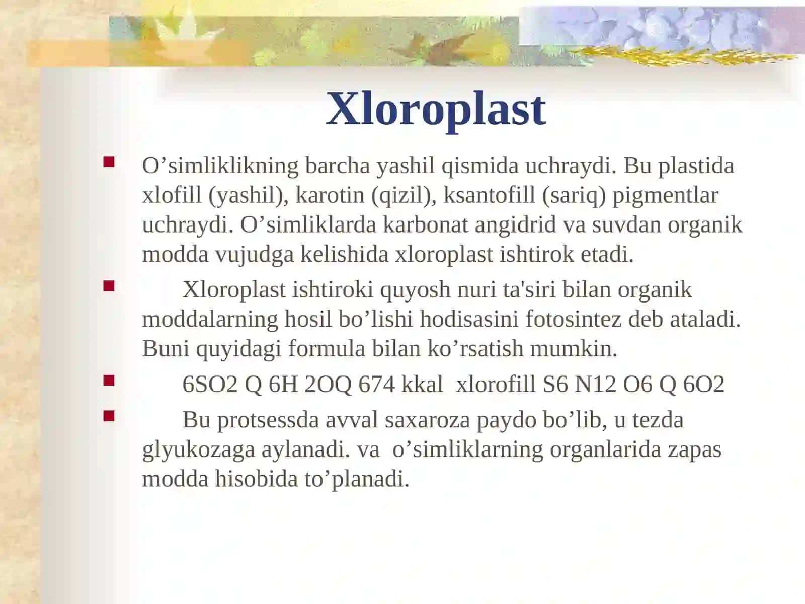 PLASTIDA PIGMENTLARI VA ULARNING FOTOSINTEZDAGI ROLI 3