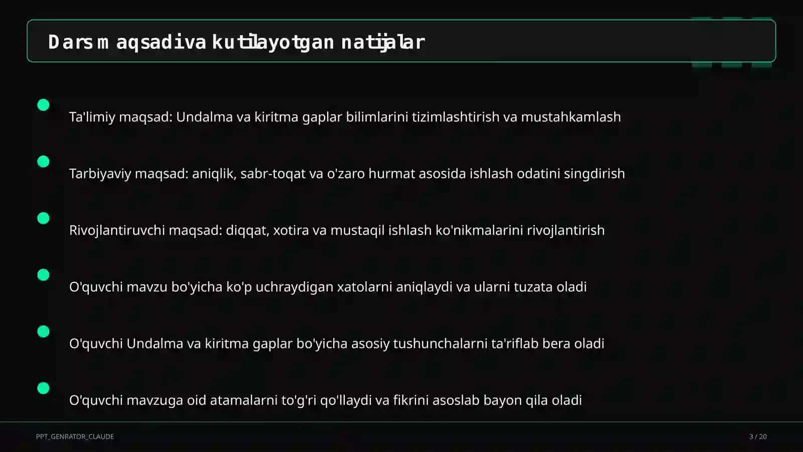 Undalma va kiritma gaplar (8-sinf) 3
