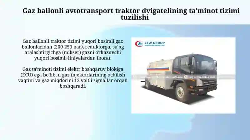 Gaz ballonli avtotransport traktor dvigatelining ta'minot tizimi tuzilishi 3