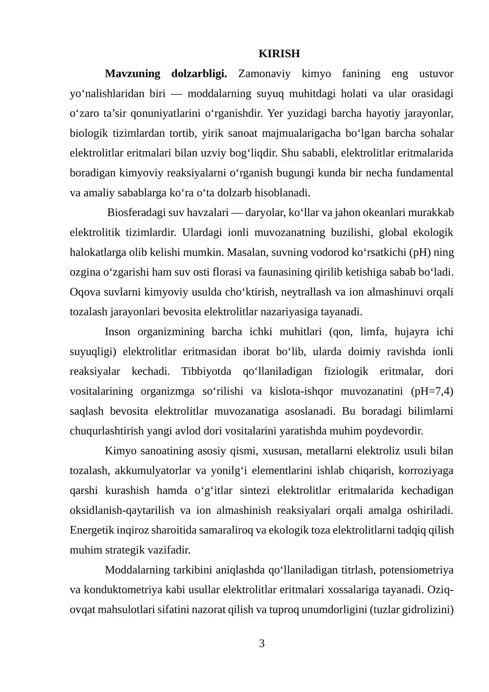 Elektrolitlar eritmalarda boradigan kimyoviy reaksiyalar 3