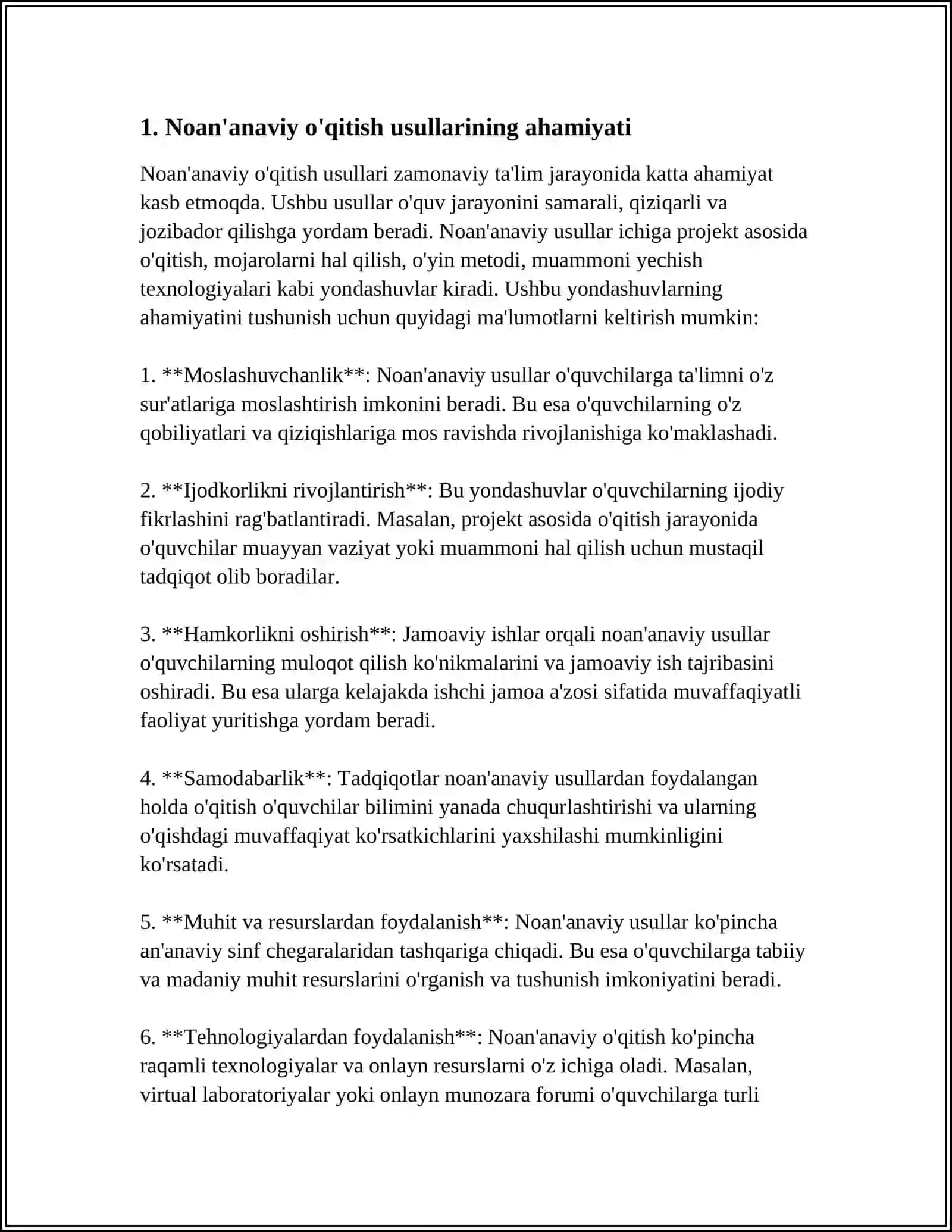 BIOLOGIYA DARSLARIDA NOAN'ANAVIY USULARNI QO'LLASH METODOLOGIYASI. TEXNIK VOSITALARDAN FOYDALANISH 3