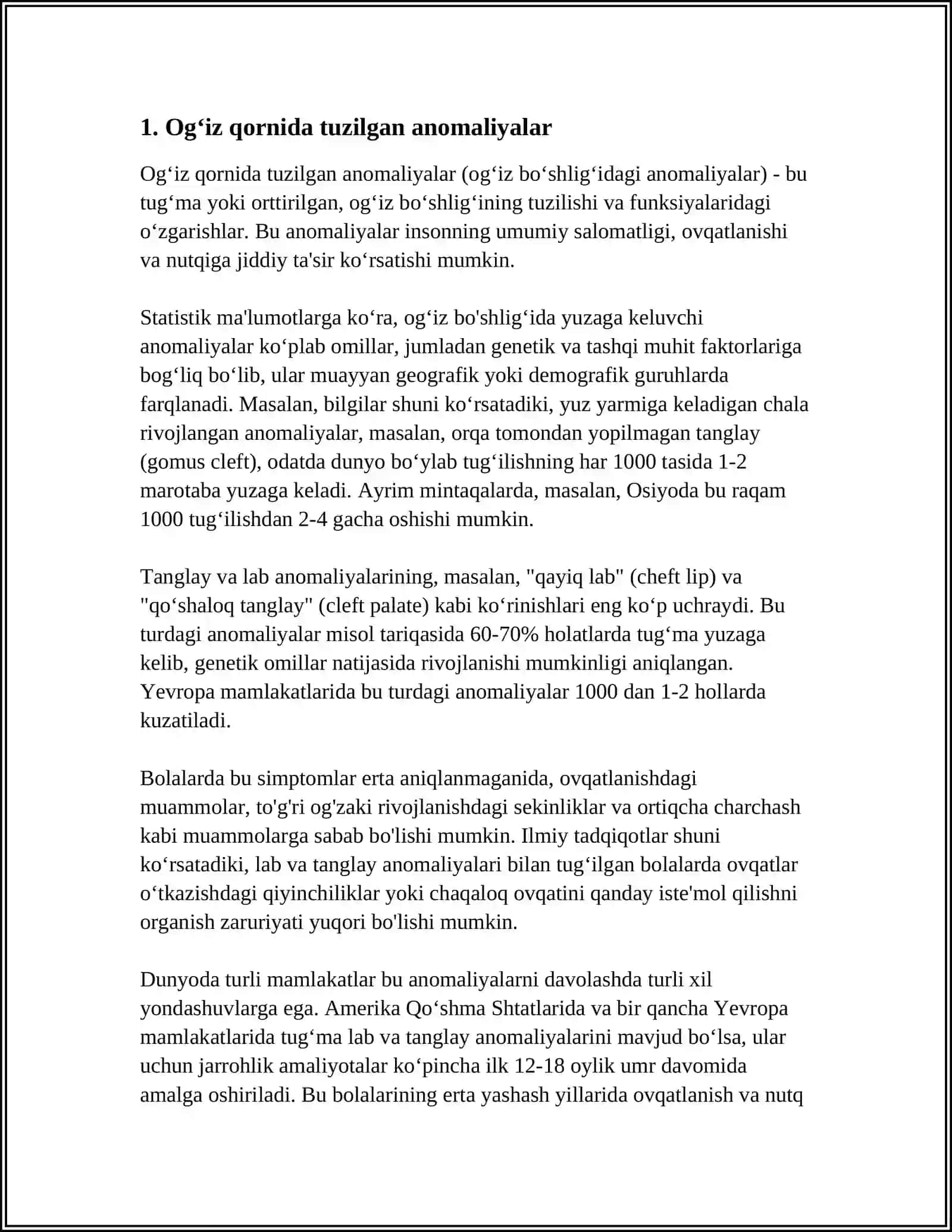 Ogʻiz qornida tuzilgan anomaliyalar 3