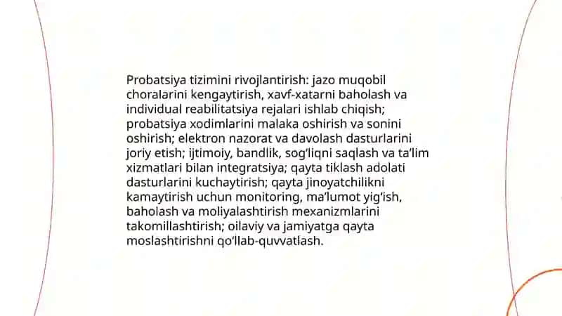 Jinoyat-ijroiya qonunchiligini takomillashtirishning asosiy yoʻnalishlari 3