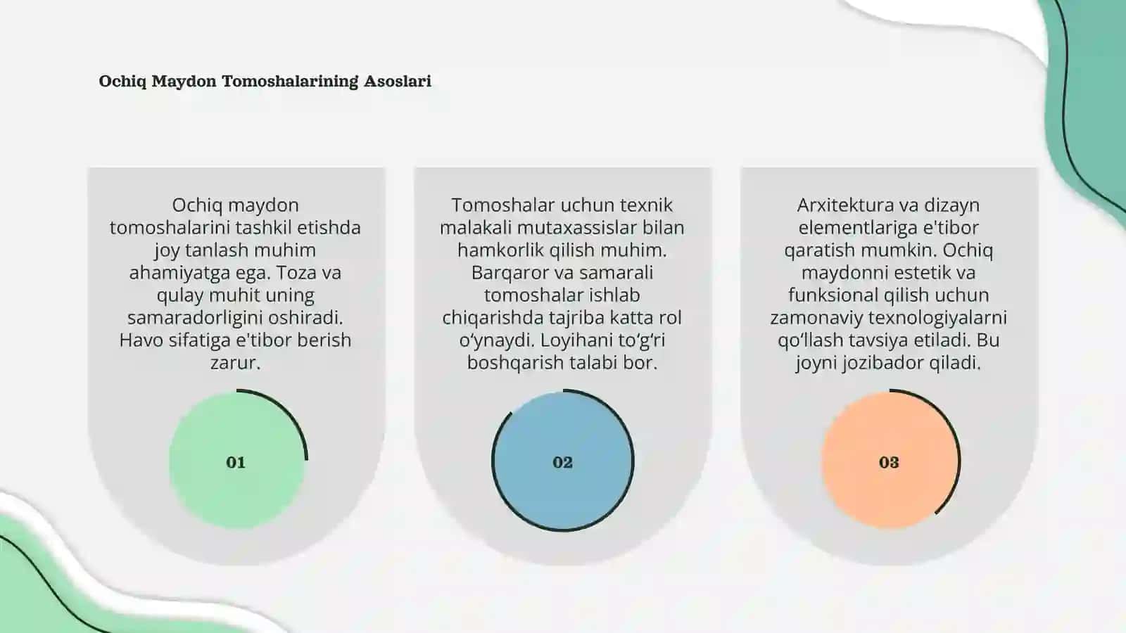 Ochiq Maydon Tomoshalarini Tashkil Etish 3