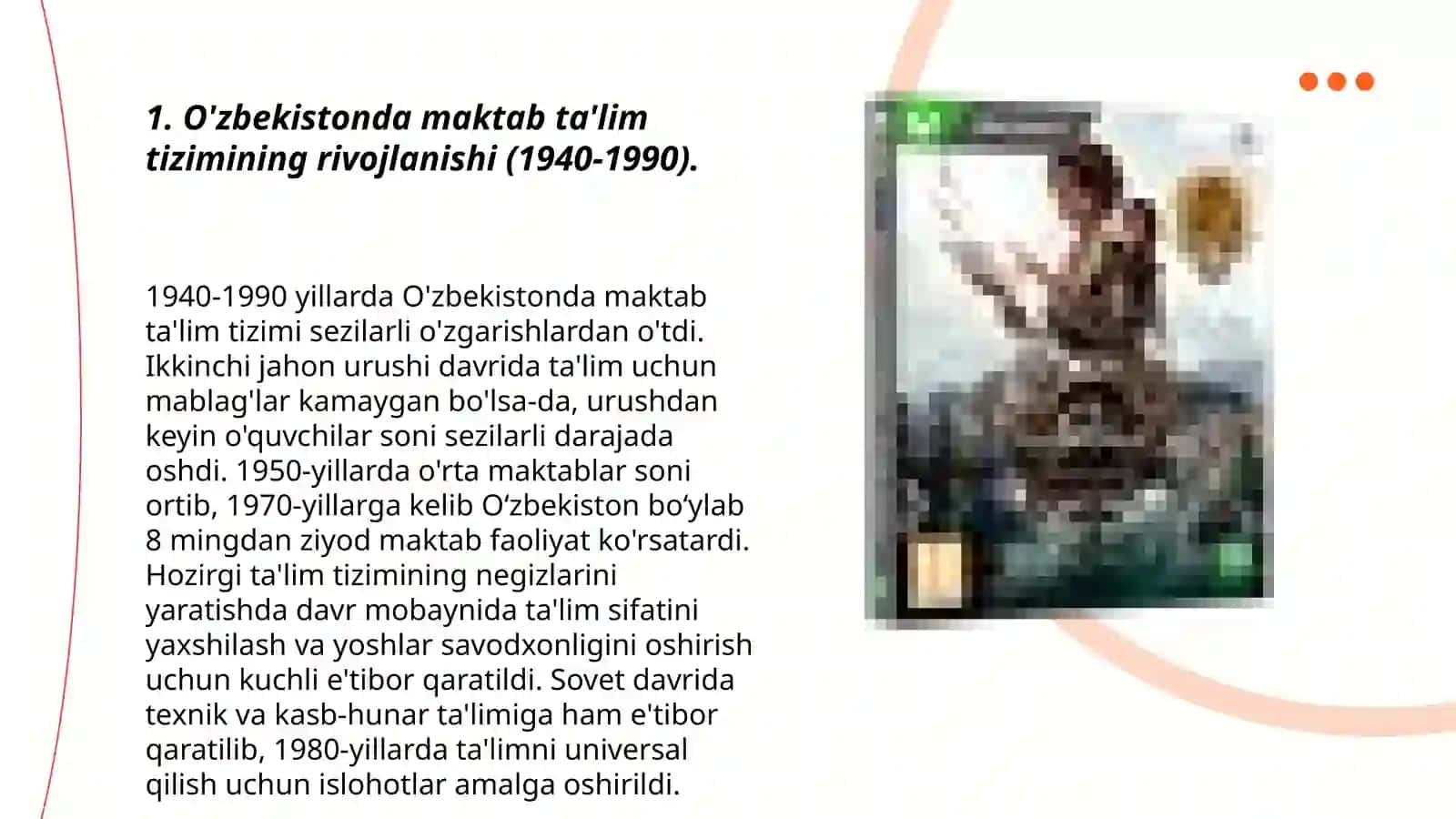 Mustaqillikgacha (1940-1990) bo'lgan yillarda O'zbekistonda maktab va pedagogika fanining taraqqiyoti 3