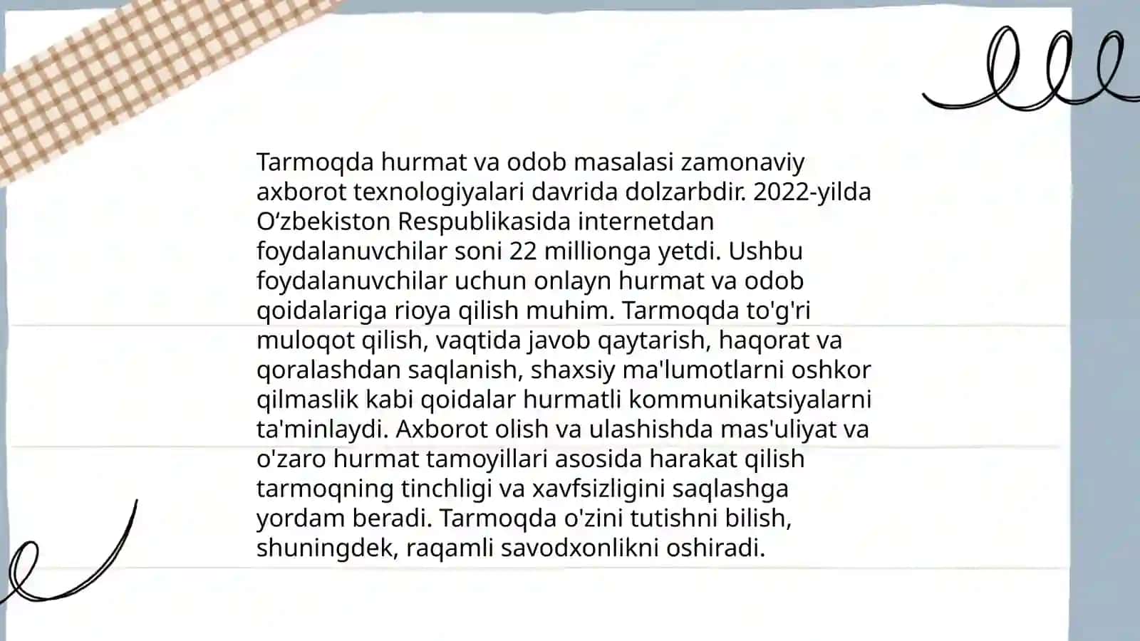 Tarmoq odob ahloqi 3