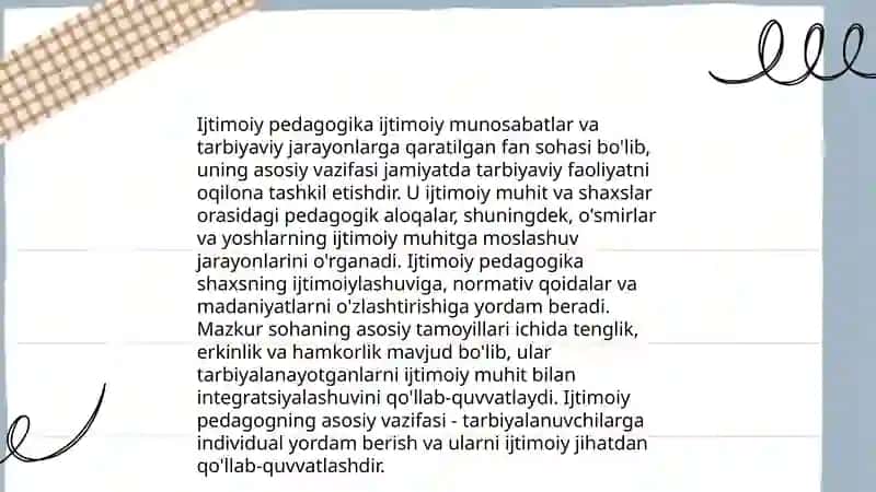 Ijtimoiy pedagogika fani jamiyatning rivoji asosi sifatida 3