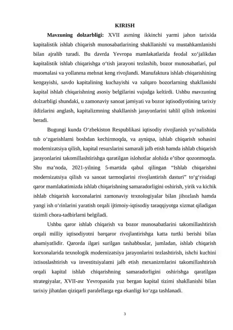 XVII-ASRNING IKKINCHI YARMIDA KAPITAL ISHLAB CHIQARISHNING ASOSIY XUSUSIYATLARI 3