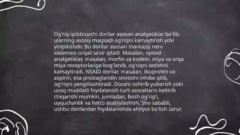 Dori darmonlarni nerv sistemasiga tasir qilishi 3