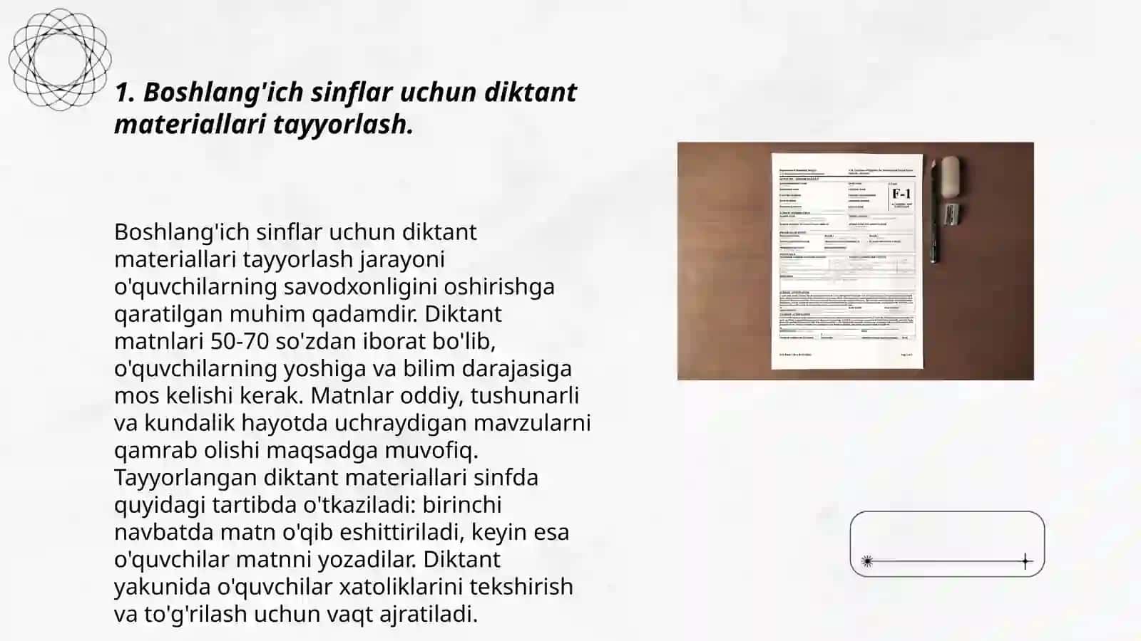 Boshlangʻich sinflarda tekshiruv diktanti va uni tashkil etish 3