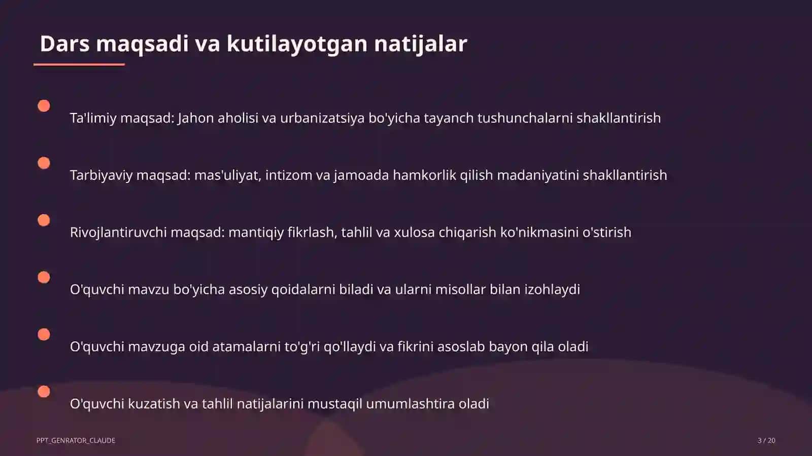 Jahon aholisi va urbanizatsiya (10-sinf) 3
