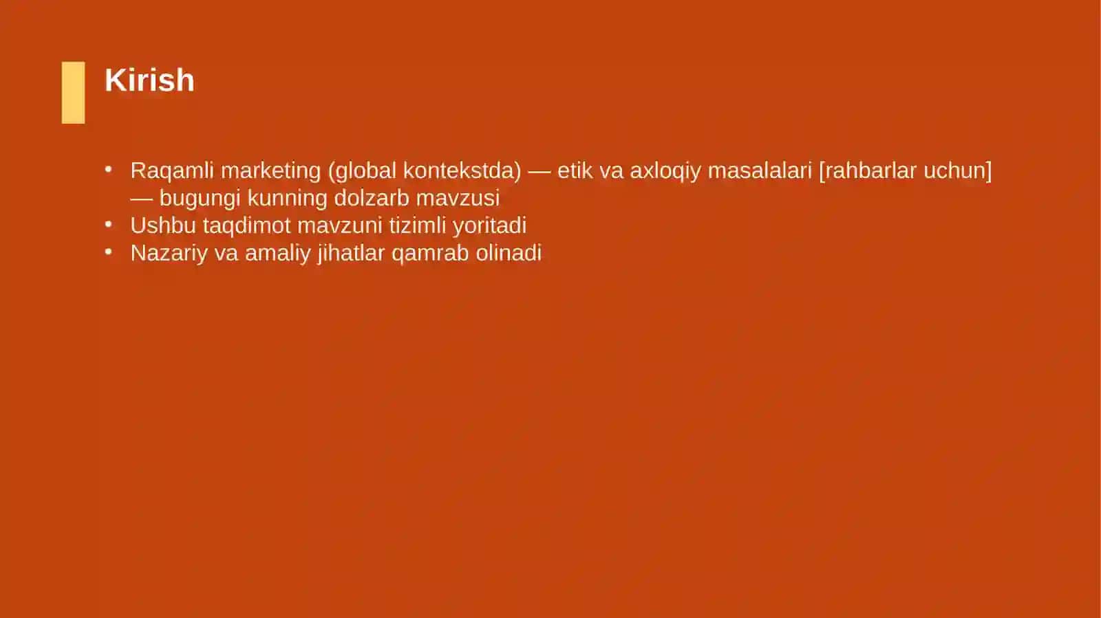 Raqamli marketing (global kontekstda) — etik va axloqiy masalalari [rahbarlar uchun] 3