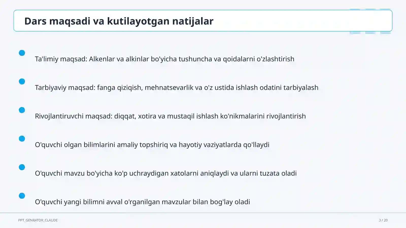 Alkenlar va alkinlar (10-sinf) 3