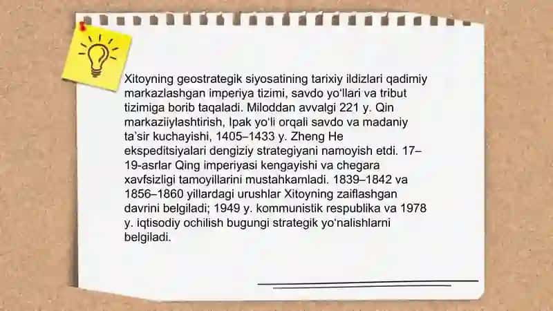 Xitoyning geostrategik siyosat va uning mohiyati 3