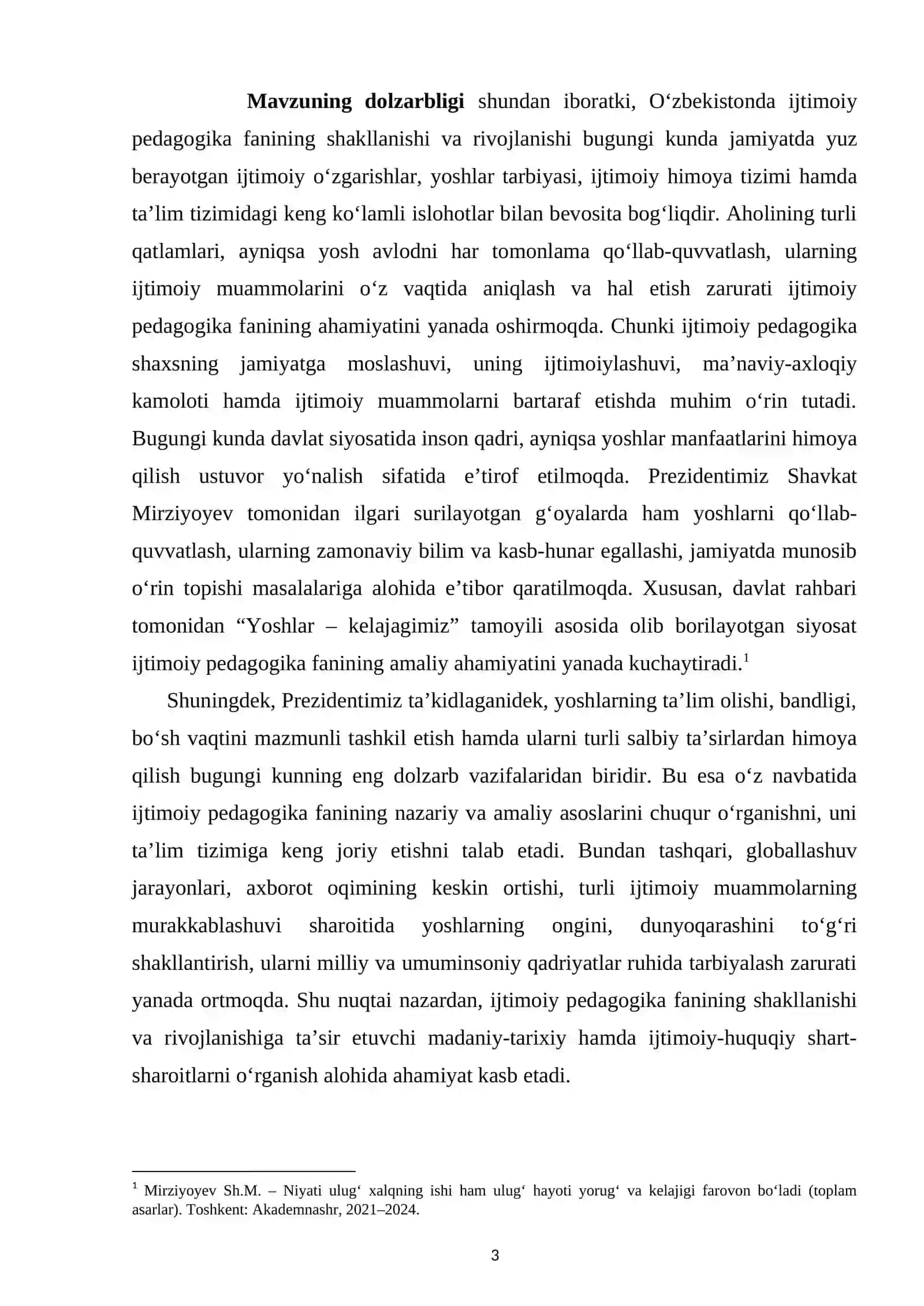O‘zbekistonda Ijtimoiy Pedagogika Fanining Paydo Bo‘lishining Ma`daniy-Tarixiy, Ijtimoiy-Huquqiy Shart-Sharoitlari 3
