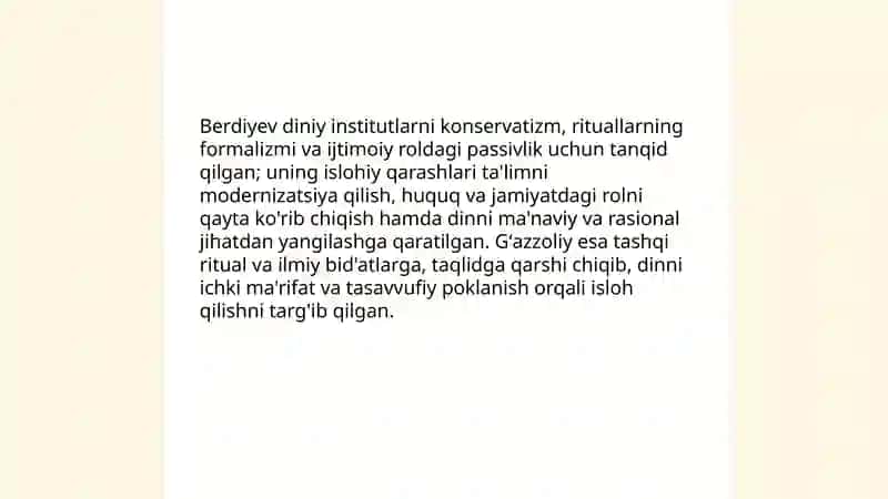 Din va hurfikrlilik ( Berdiyevning diniy hurfikrlilik haqidagi gʻoyalarini Gʻazzoliy gʻoyalari bilan taqqoslash) 3